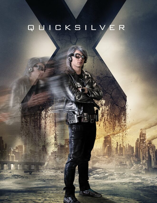 Poster du film X-Men: Days of Future Past avec Quicksilver (Evan Peters)