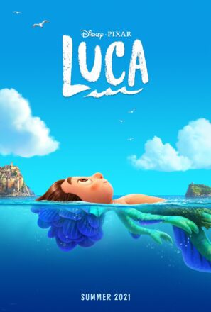 Poster teaser du film Pixar, Luca, réalisé par Enrico Casarosa avec les voix de Jacob Tremblay, Jack Dylan Grazer, Maya Rudolph, Giacomo Gianniotti et Jim Gaffigan