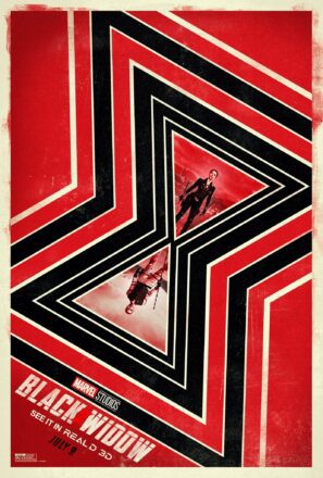 Poster RealD 3D pour le film Black Widow avec Scarlett Johansson et Florence Pugh