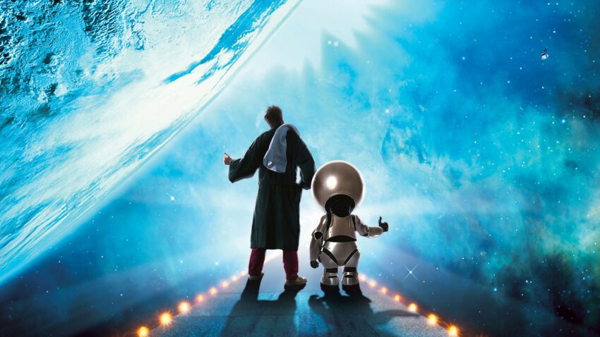 Bannière du film H2G2 : Le Guide du voyageur galactique réalisé par Garth Jennings avec Martin Freeman