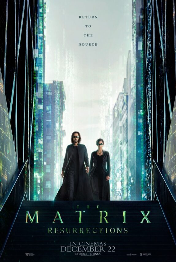 Troisième poster du film Matrix Resurrections réalisé par Lana Wachowski, d’après un scénario de Lana Wachowski & David Mitchell & Aleksandar Hemon, avec Keanu Reeves et Carrie-Anne Moss
