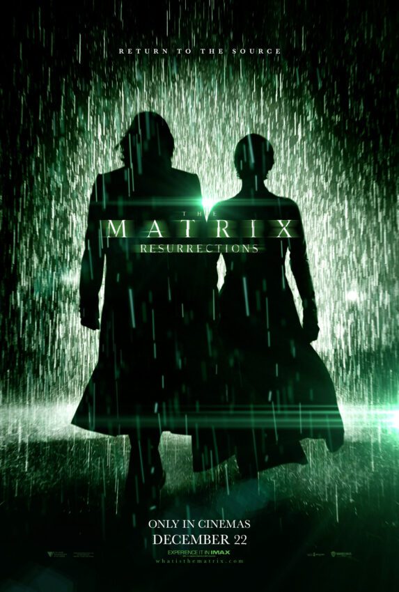 Poster du film Matrix Resurrections réalisé par Lana Wachowski, d’après un scénario de Lana Wachowski & David Mitchell & Aleksandar Hemon, avec Keanu Reeves et Carrie-Anne Moss