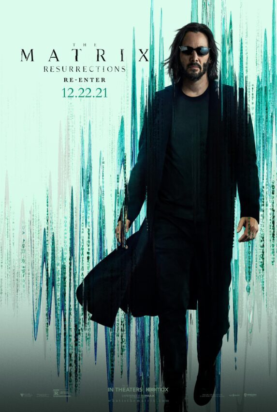 Poster du film Matrix Resurrections réalisé par Lana Wachowski avec Keanu Reeves (Neo)
