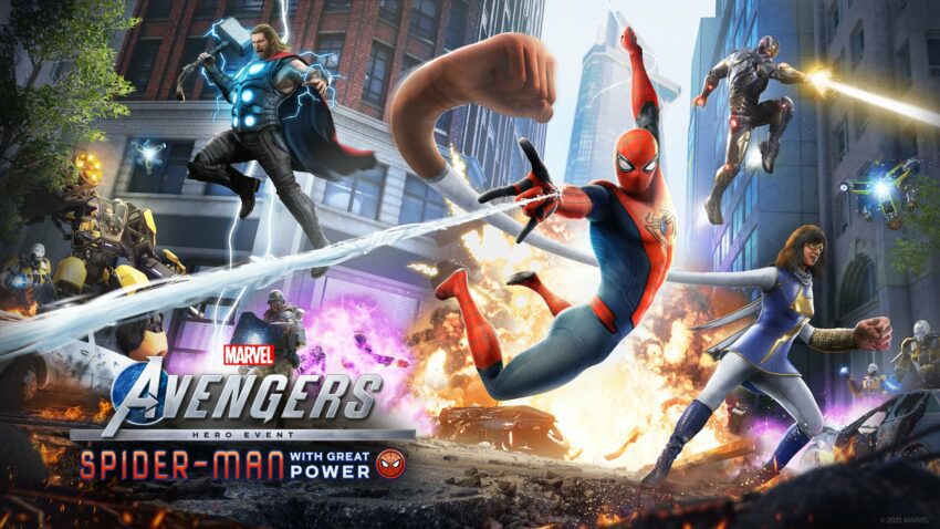 Bannière de l'Hero Event "Spider-Man with great power" du jeu vidéo Marvel's Avengers
