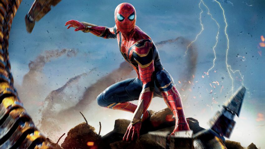 Bannière du film Spider-Man: No Way Home réalisé par Jon Watts, d’après un scénario de Chris McKenna & Erik Sommers, avec Tom Holland