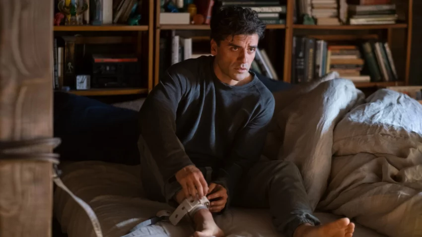 Photo du premier épisode de la série Marvel Studios pour Disney+, Moon Knight, créée par Jeremy Slater, avec Oscar Isaac.
