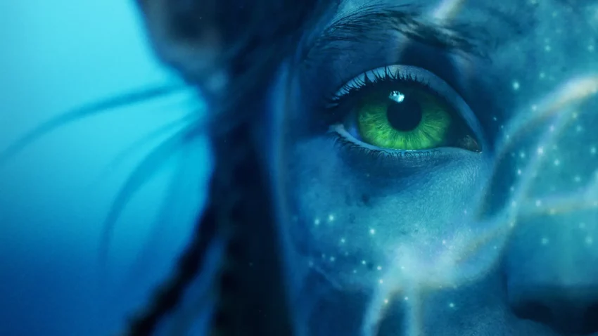 Bannière teaser du film Avatar : La voie de l’eau réalisé par James Cameron.