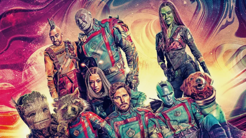 Bannière du film Les Gardiens de la Galaxie Volume 3.