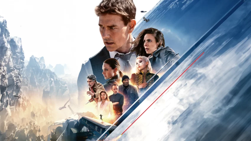 Bannière du film Mission impossible : Dead Reckoning, partie 1 avec Tom Cruise.