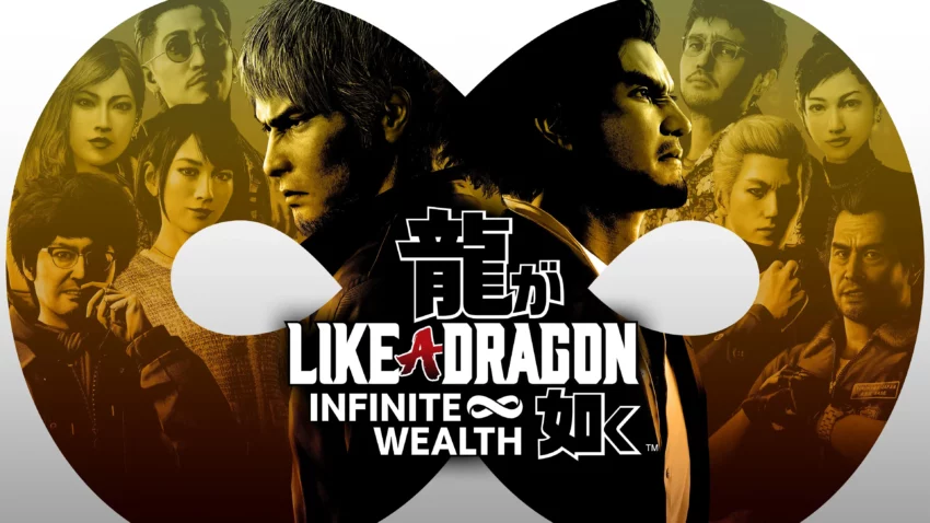 Bannière du jeu vidéo Like a Dragon : Infinite Wealth développé par Ryu Ga Gotoku Studio.
