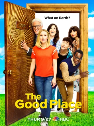 Affiche de la troisième saison de la série The Good Place.