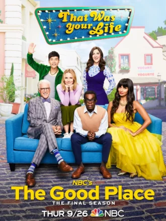 Affiche de la quatrième saison de la série The Good Place.