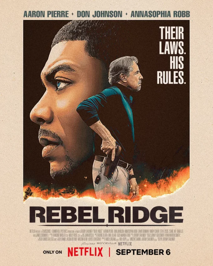 Affiche du film Rebel Ridge avec Aaron Pierre et Don Johnson.