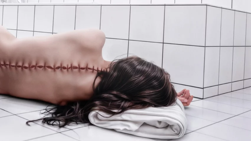 Bannière du film The Substance avec Demi Moore, Margaret Qualley et Dennis Quaid.