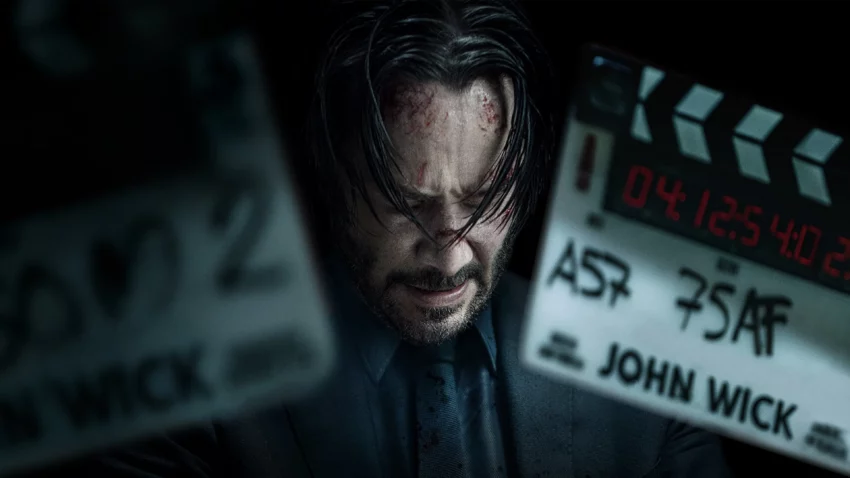 Bannière du documentaire Il était une fois John Wick (Wick is pain) avec Keanu Reeves.