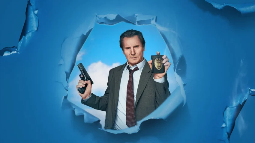 Bannière du film Y a-t-il un flic pour sauver le monde ? avec Liam Neeson.
