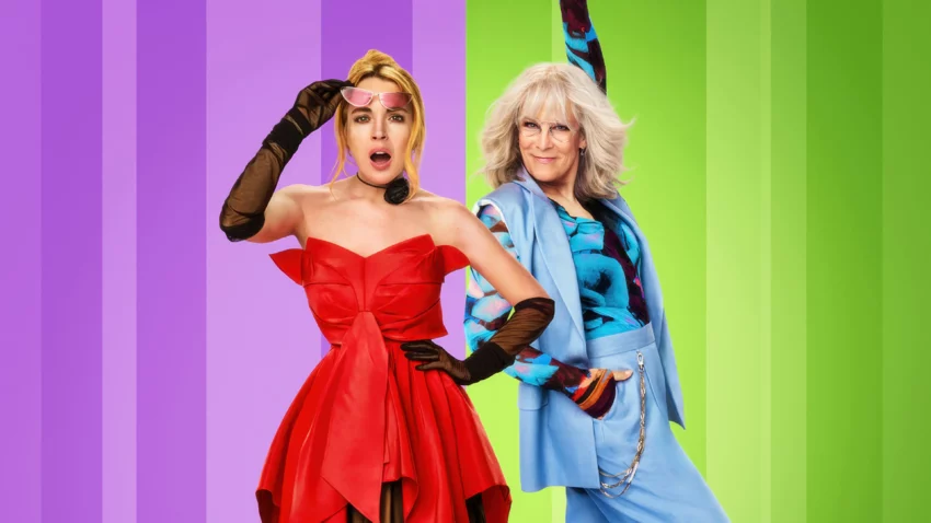 Bannière du film Freaky Friday 2 : Encore dans la peau de ma mère avec Jamie Lee Curtis et Lindsay Lohan.