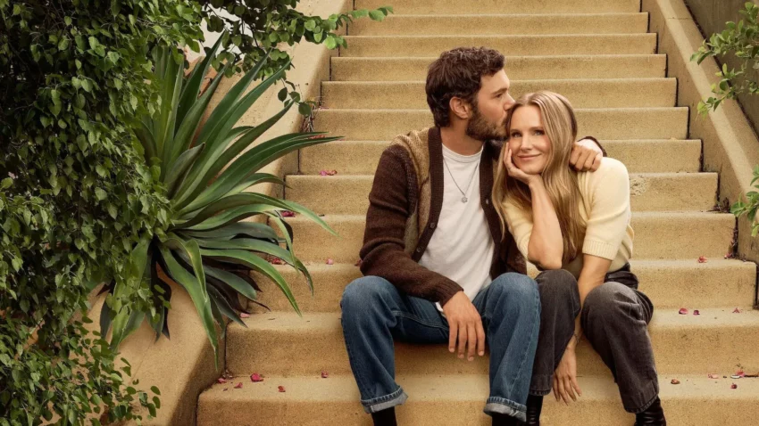 Bannière de la saison 2 de la série Netflix, Nobody Wants This, avec Kristen Bell et Adam Brody.