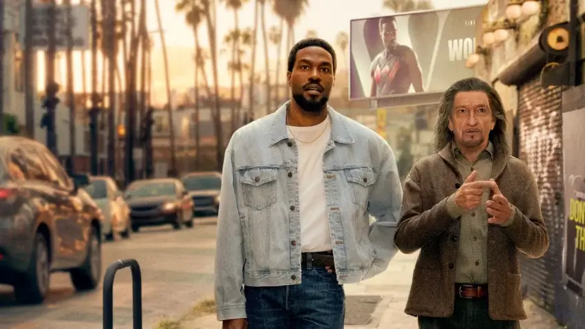 Bannière de la série MCU, Wonder Man avec Yahya Abdul-Mateen I et Ben Kingsley.